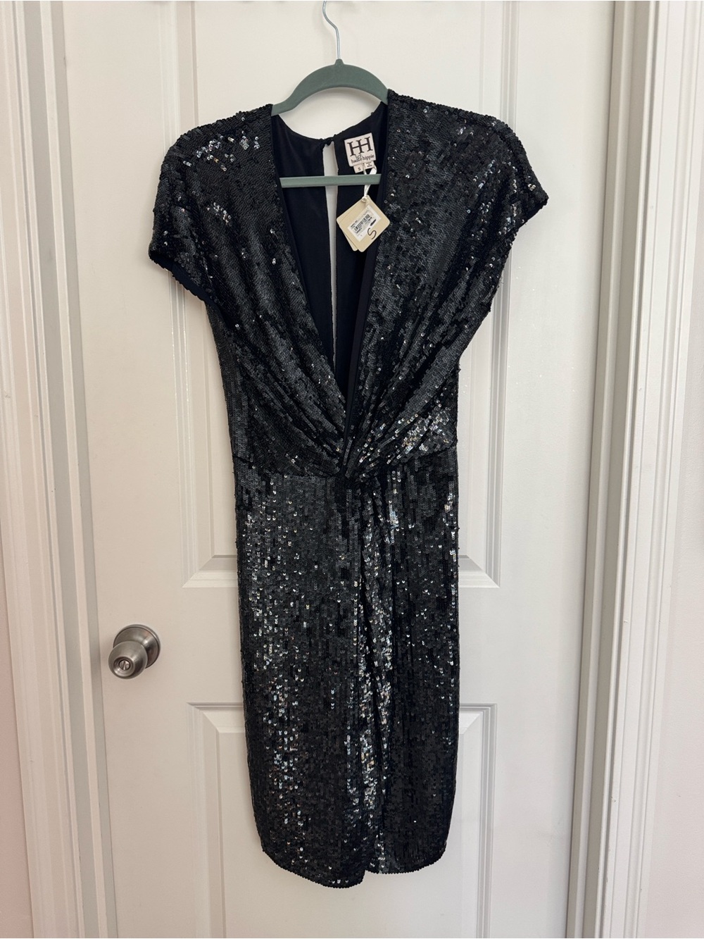 Haute Hippie Black Sequin Midi Dress